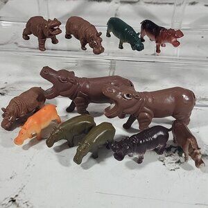 Hippos Hippopotamus Figures Toys Collectibles Lot of 12